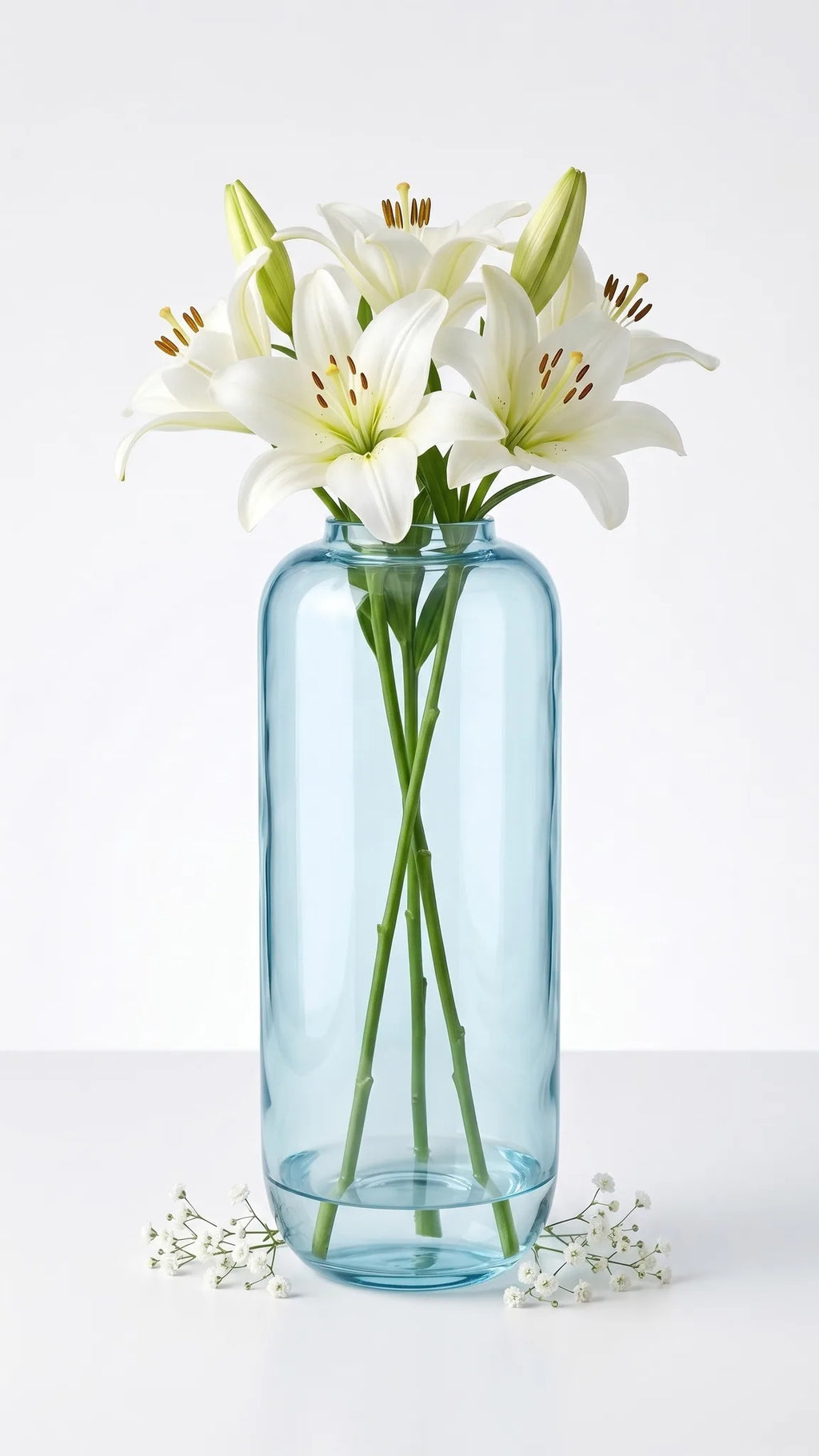 Capsule Glass Flower Vase – Blue (13.7")