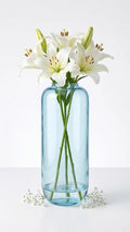 Capsule Glass Flower Vase – Blue (13.7")