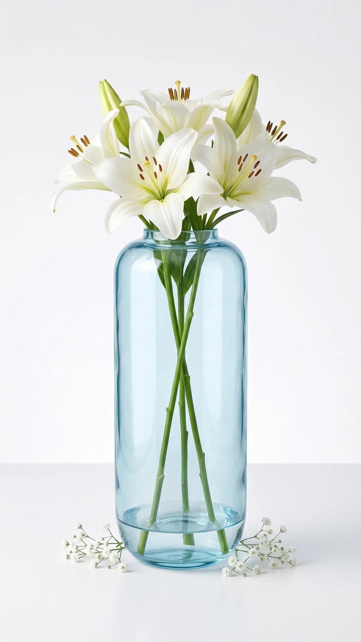Capsule Glass Flower Vase – Blue (13.7")