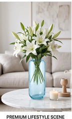 Capsule Glass Flower Vase – Blue (13.7") - view 2