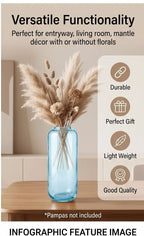 Capsule Glass Flower Vase – Blue (13.7") - view 3