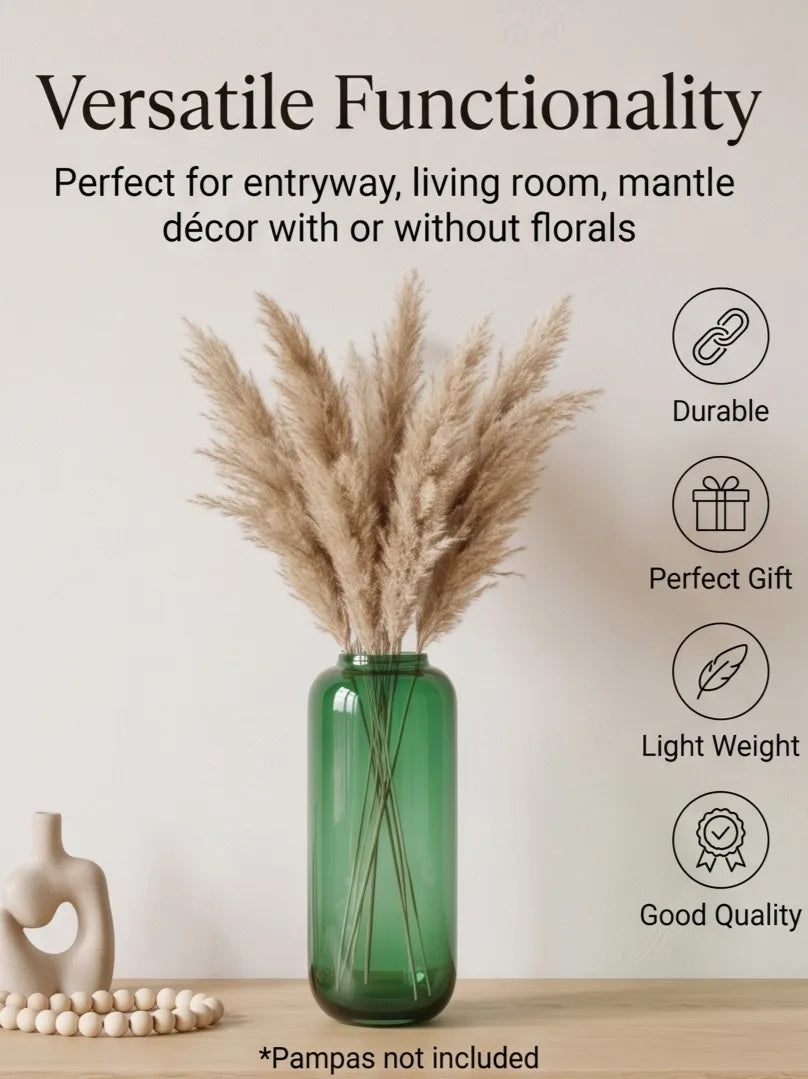 Capsule Glass Flower Vase – Green (13.7") - view 3