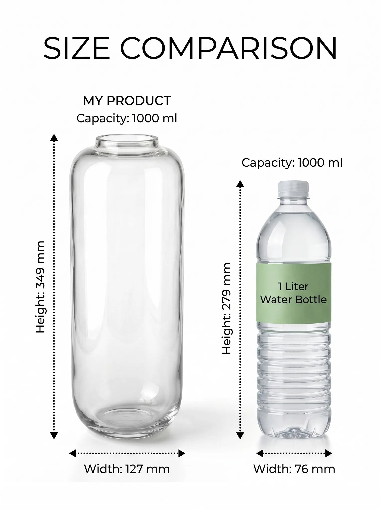 Capsule Glass Flower Vase – Clear (13.7") - view 4