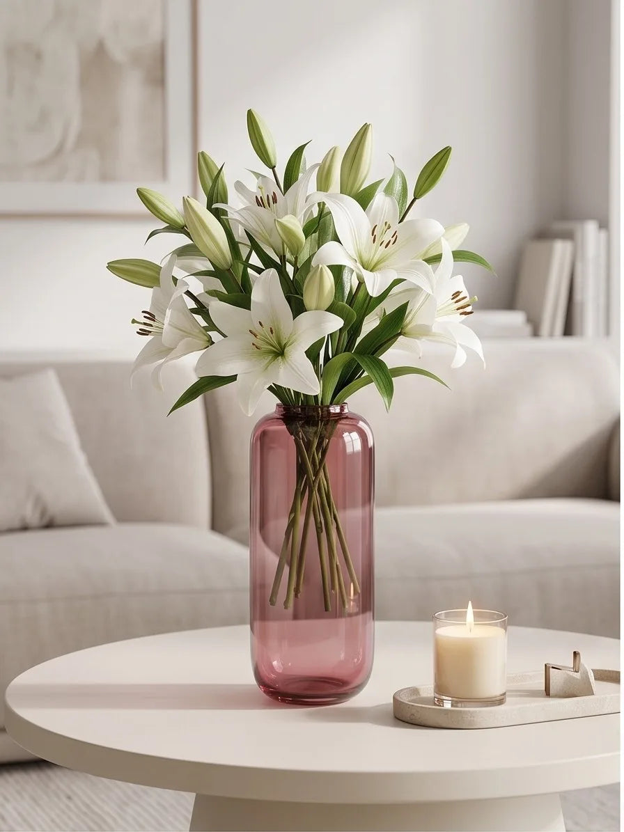 Capsule Glass Flower Vase – Red (13.7") - view 2