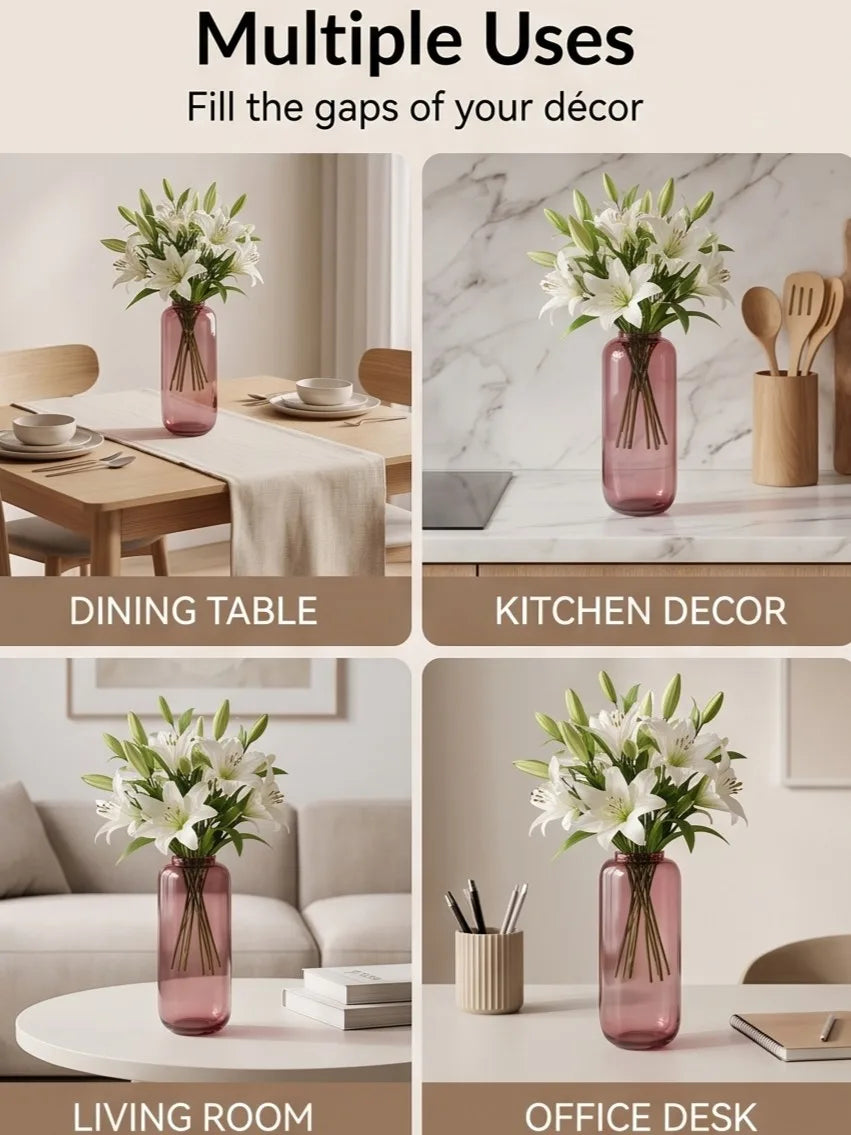 Capsule Glass Flower Vase – Red (13.7") - view 5