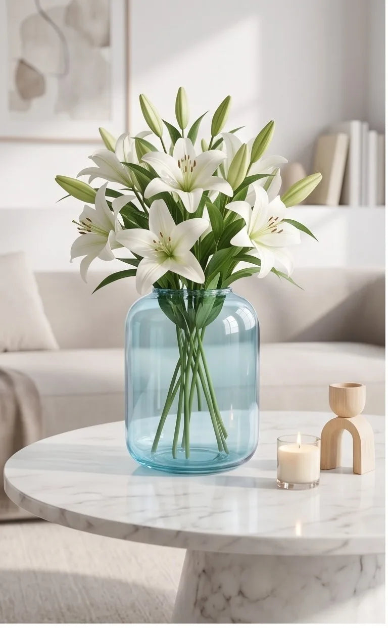 Capsule Glass Flower Vase – Blue (4") - view 2