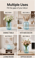 Capsule Glass Flower Vase – Blue (4") - view 5