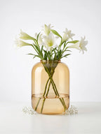 Capsule Glass Flower Vase – Gold (4")