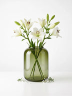 Capsule Glass Flower Vase – Green (4")