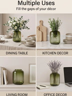 Capsule Glass Flower Vase – Green (4") - view 5