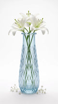 Diamond Glass Flower Vase – Blue (13.5")