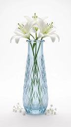 Diamond Glass Flower Vase – Blue (13.5")