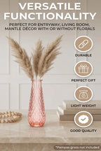Diamond Glass Flower Vase – Pink (13.5") - view 3