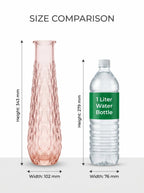 Diamond Glass Flower Vase – Pink (13.5") - view 4