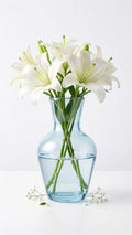 Decanter Glass Flower Vase – Blue (5.5")