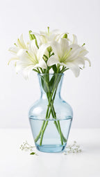 Decanter Glass Flower Vase – Blue (5.5")