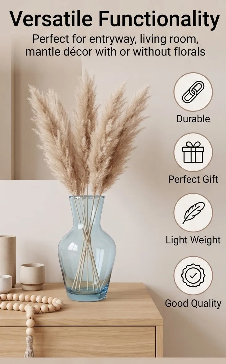 Decanter Glass Flower Vase – Blue (5.5") - view 3