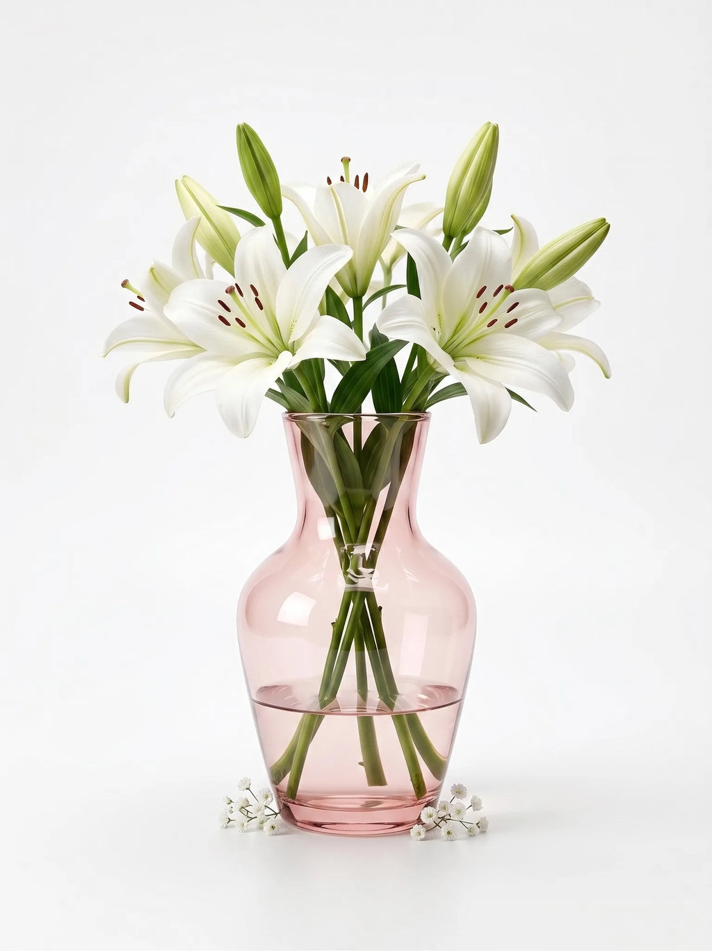 Decanter Glass Flower Vase – Pink (5.5")