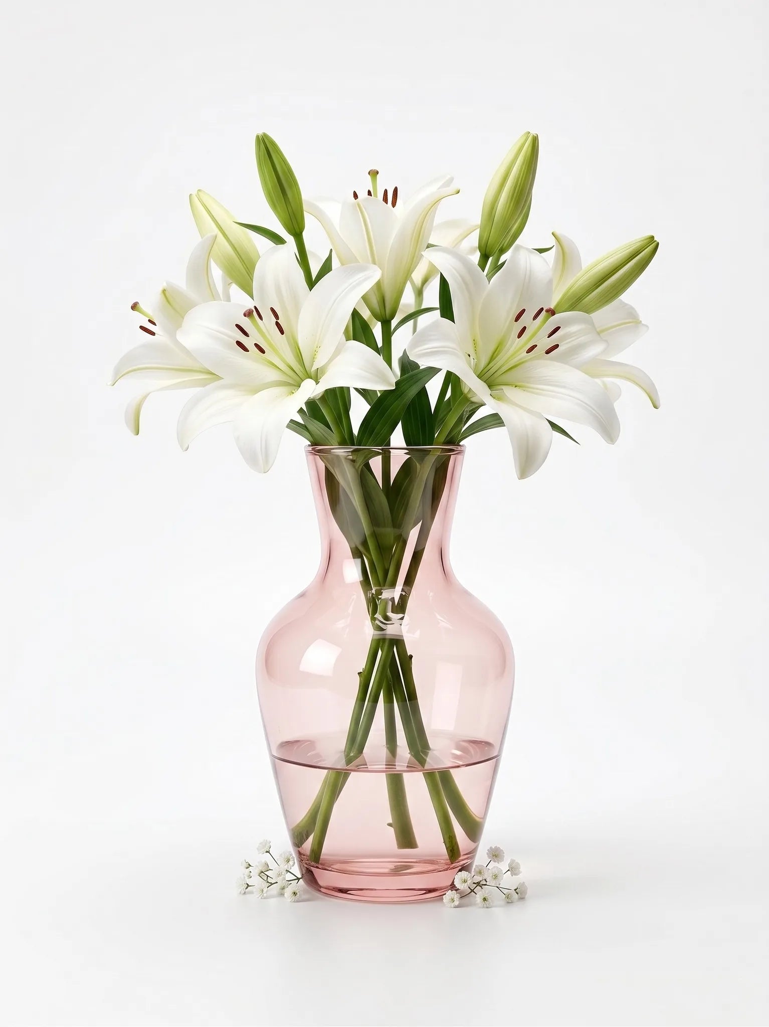 Decanter Glass Flower Vase – Pink (5.5")