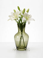 Decanter Glass Flower Vase – Green (5.5")
