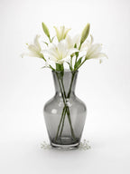 Decanter Glass Flower Vase – Grey (5.5")