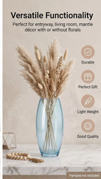 Glass Flower Vase – Blue (7") - view 3