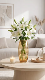 Glass Flower Vase – Gold (7") - view 2
