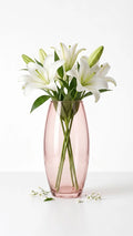 Glass Flower Vase – Pink (7")