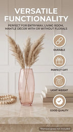 Glass Flower Vase – Pink (7") - view 3