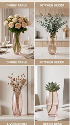 Glass Flower Vase – Pink (7") - view 5