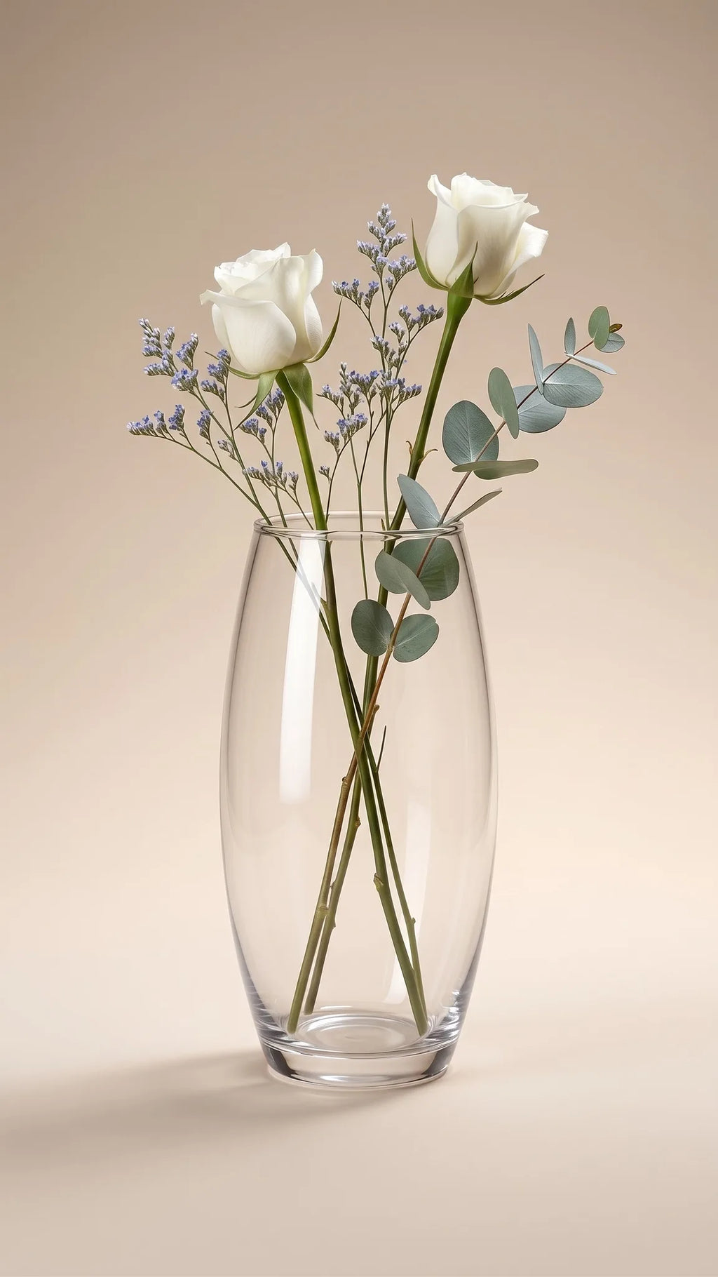 Glass Flower Vase – Clear (7")