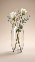 Glass Flower Vase – Clear (7")