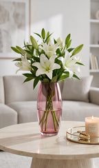 Glass Flower Vase – Red (7") - view 2