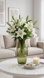 Glass Flower Vase – Green (7") - view 2