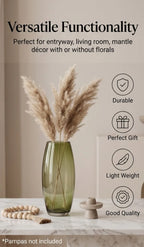 Glass Flower Vase – Green (7") - view 3