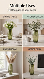 Glass Flower Vase – Green (7") - view 5