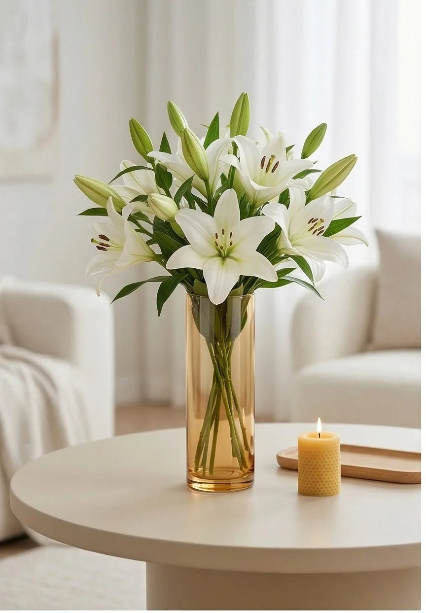 Dibba Glass Flower Vase – Gold (9.8") - view 5