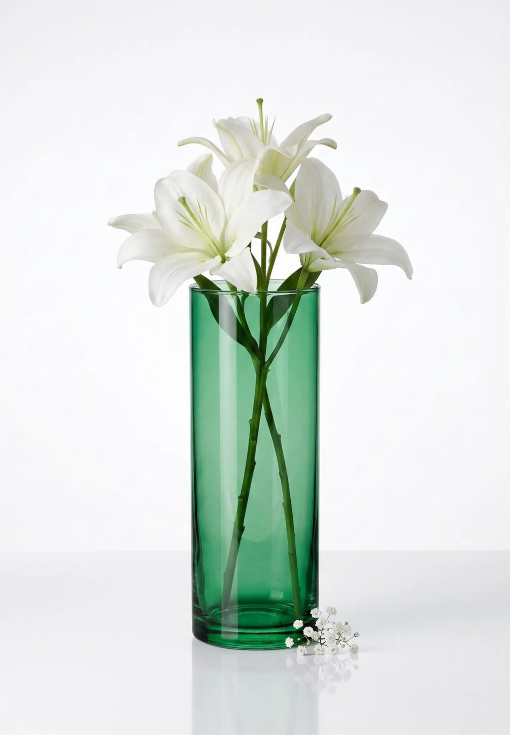 Dibba Glass Flower Vase – Green (9.8")