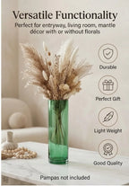 Dibba Glass Flower Vase – Green (9.8") - view 2