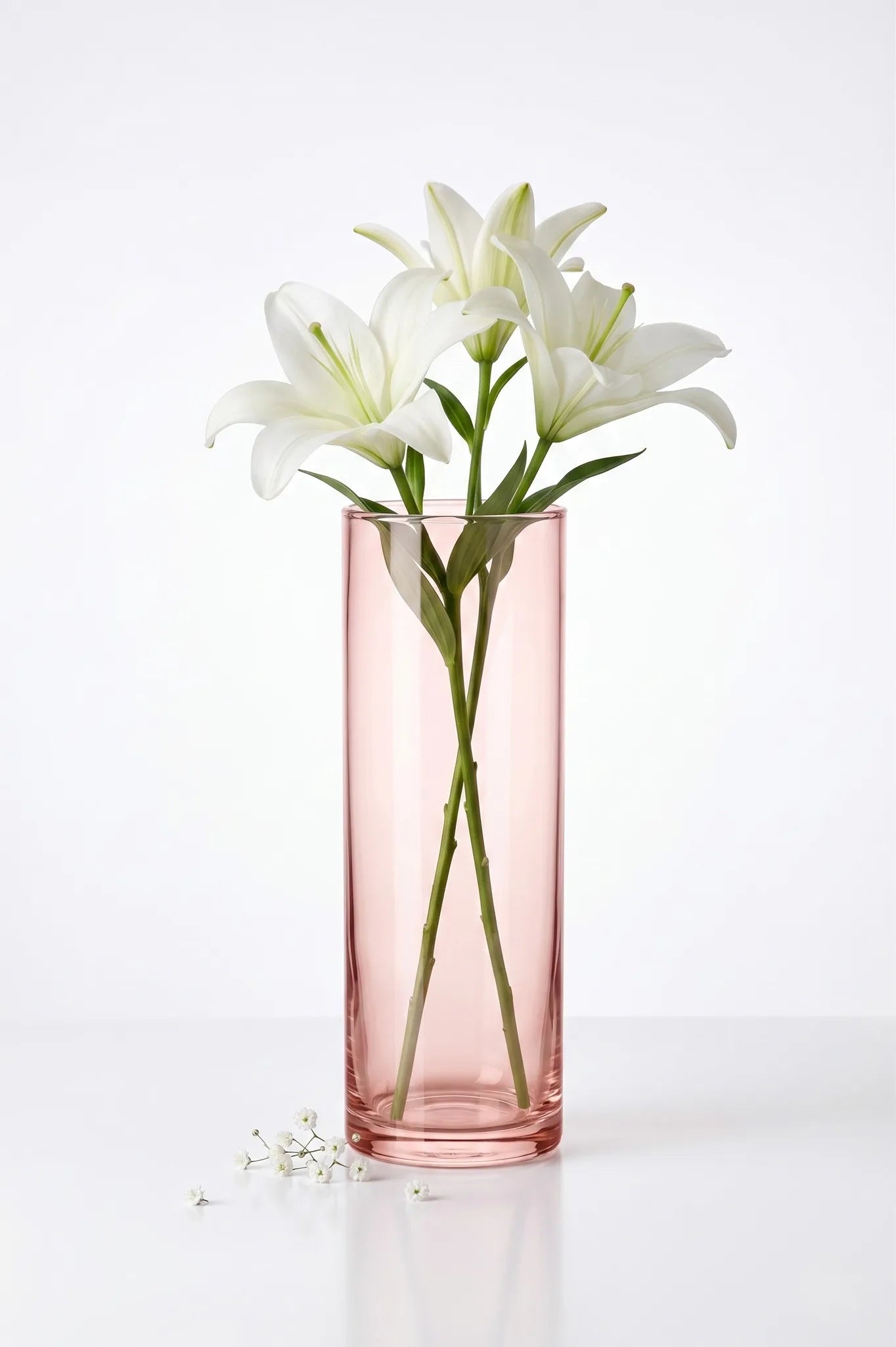 Dibba Glass Flower Vase – Pink (9.8")