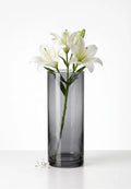 Dibba Glass Flower Vase – Grey (9.8")
