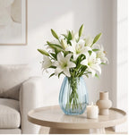 Fali Glass Flower Vase – Blue (9.8") - view 2