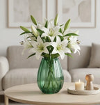Fali Glass Flower Vase – Green (9.8") - view 2