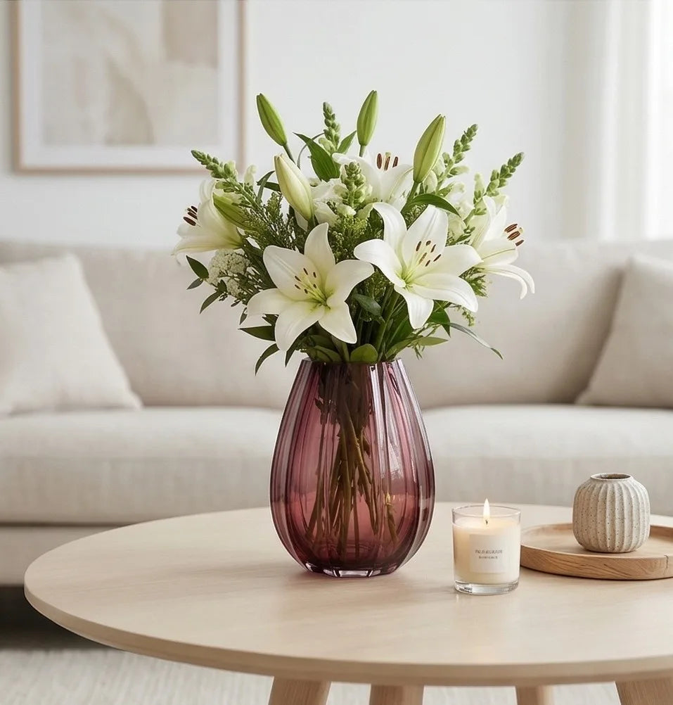 Fali Glass Flower Vase – Red (9.8") - view 2