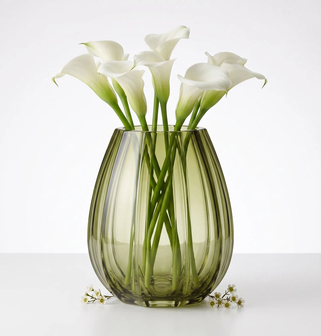 Fali Glass Flower Vase – Green (9.8")