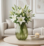 Fali Glass Flower Vase – Green (9.8") - view 2
