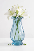 Fenton Glass Flower Vase – Blue (8.7")
