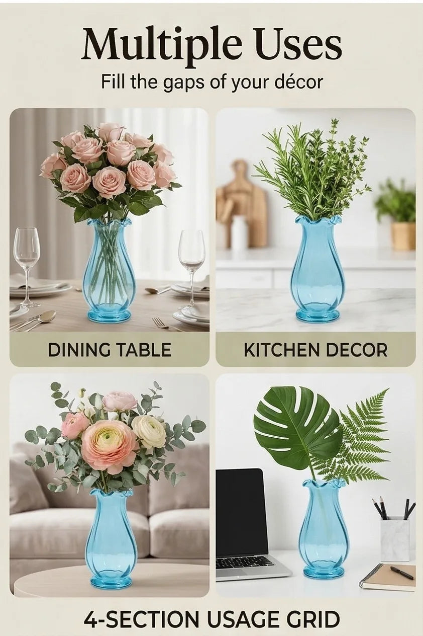 Fenton Glass Flower Vase – Blue (8.7") - view 5