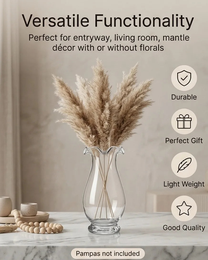 Antique Glass Flower Vase – Clear (8.7") - view 3