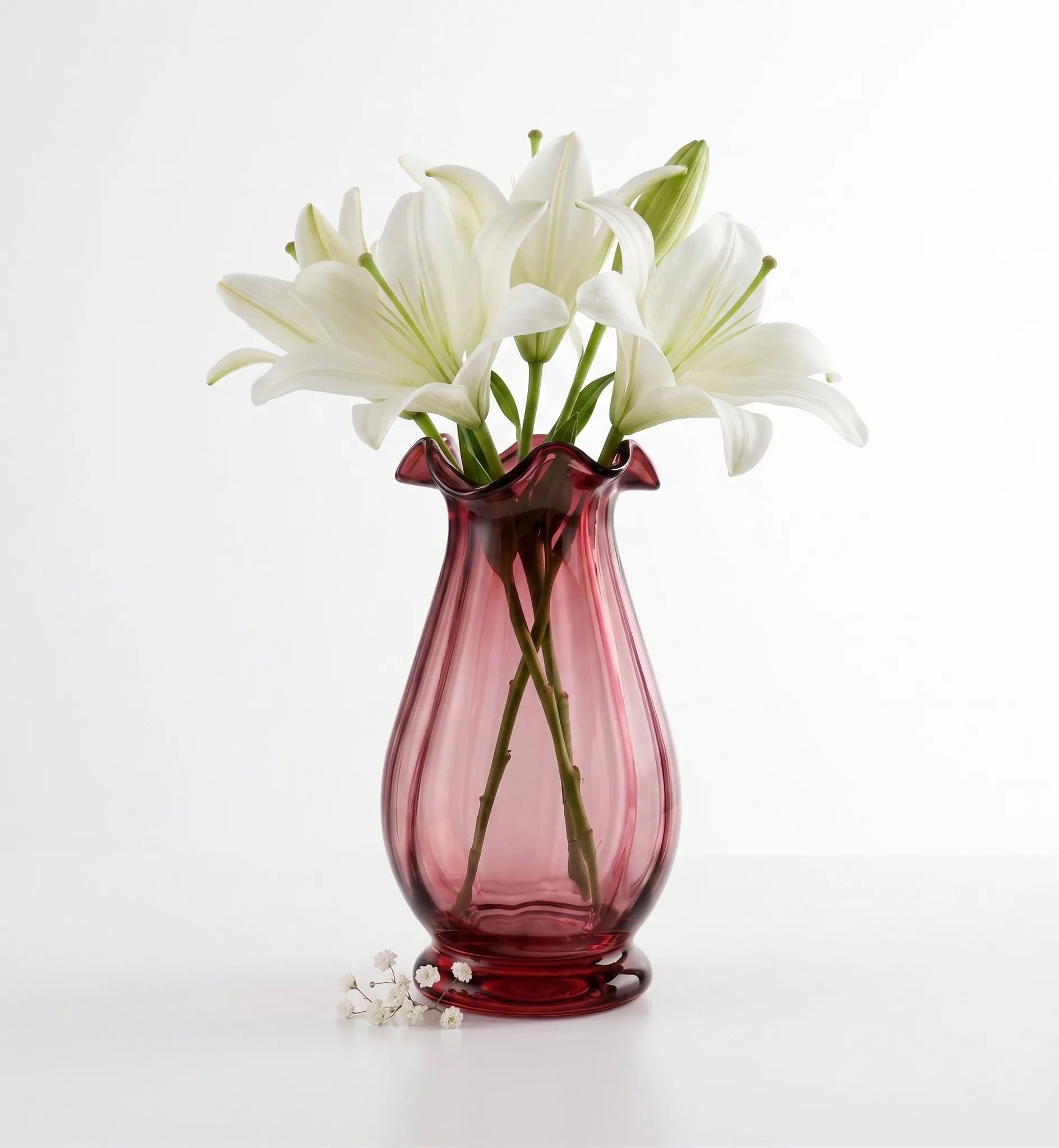 Fenton Glass Flower Vase – Red (8.7")